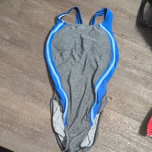 Speedo Gray and Blue Kids Bodysuit